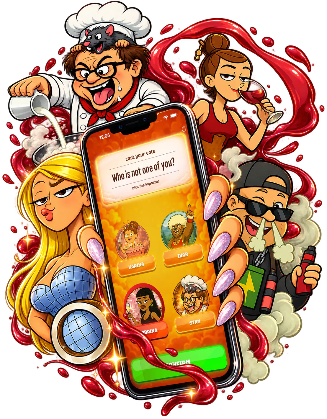 Who is NOT? game screen